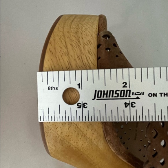 Veronica Beard Gaynor Suede Leather Platform Mules Neutral Retro Boho 6.5 New - Picture 11 of 11